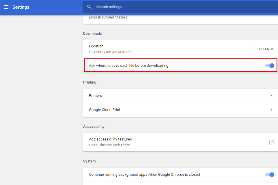 google chrome not downloading files
